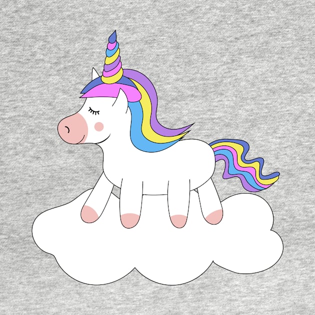 Cute Kawaii Unicorn on sky by Novelty-art